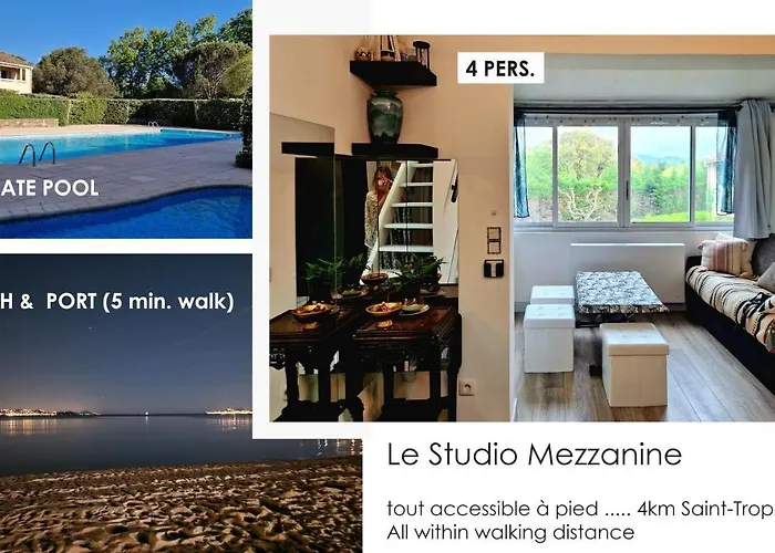 Studio Mezzanine Entier A 5Min De La Plage Et De St Tropez